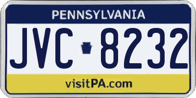 PA license plate JVC8232