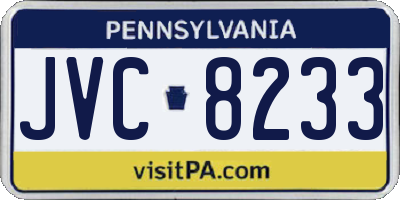 PA license plate JVC8233