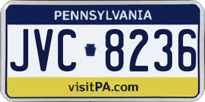 PA license plate JVC8236
