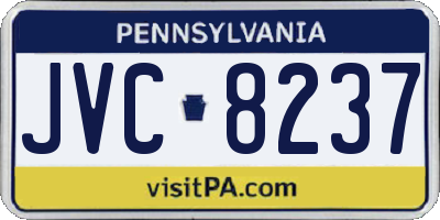 PA license plate JVC8237