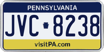 PA license plate JVC8238