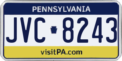 PA license plate JVC8243
