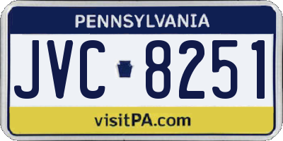 PA license plate JVC8251