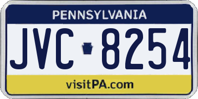 PA license plate JVC8254