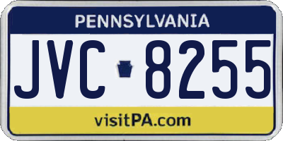 PA license plate JVC8255