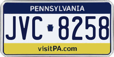 PA license plate JVC8258