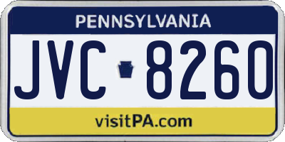 PA license plate JVC8260