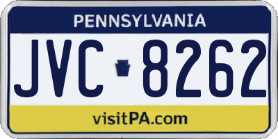 PA license plate JVC8262