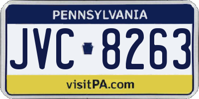 PA license plate JVC8263