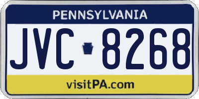 PA license plate JVC8268
