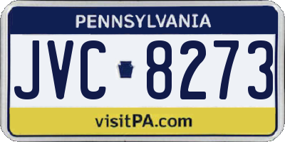 PA license plate JVC8273