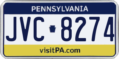 PA license plate JVC8274