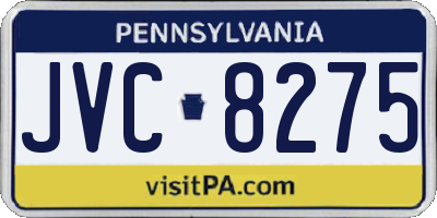 PA license plate JVC8275