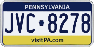 PA license plate JVC8278