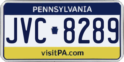 PA license plate JVC8289