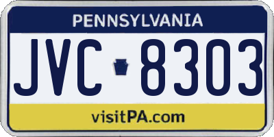 PA license plate JVC8303