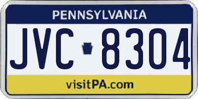 PA license plate JVC8304