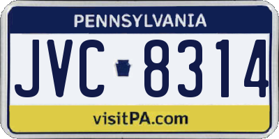 PA license plate JVC8314