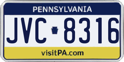 PA license plate JVC8316