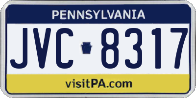 PA license plate JVC8317