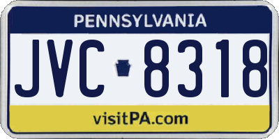 PA license plate JVC8318