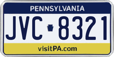 PA license plate JVC8321