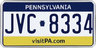 PA license plate JVC8334