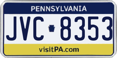 PA license plate JVC8353