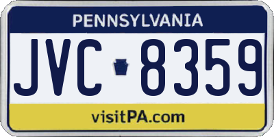 PA license plate JVC8359