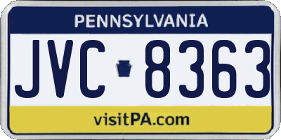 PA license plate JVC8363