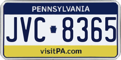PA license plate JVC8365
