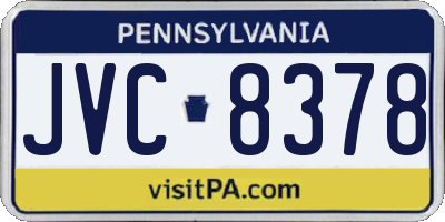 PA license plate JVC8378