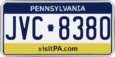 PA license plate JVC8380
