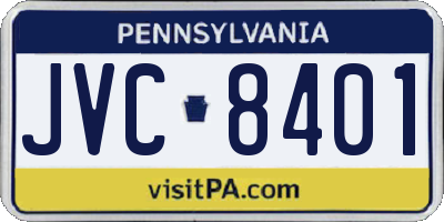 PA license plate JVC8401