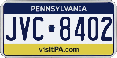 PA license plate JVC8402