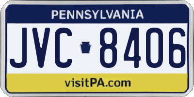 PA license plate JVC8406