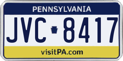 PA license plate JVC8417