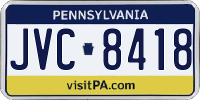 PA license plate JVC8418