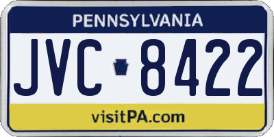 PA license plate JVC8422