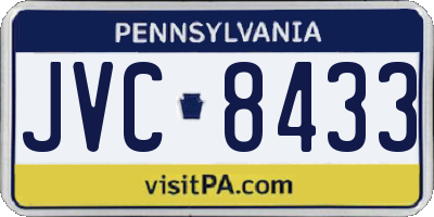 PA license plate JVC8433