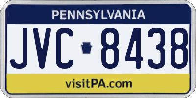 PA license plate JVC8438