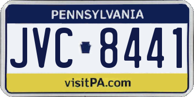 PA license plate JVC8441