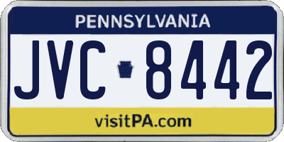 PA license plate JVC8442