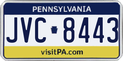 PA license plate JVC8443