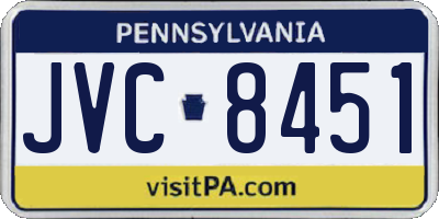 PA license plate JVC8451
