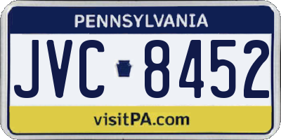 PA license plate JVC8452