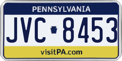 PA license plate JVC8453