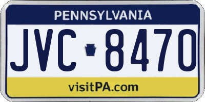 PA license plate JVC8470