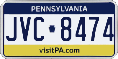 PA license plate JVC8474