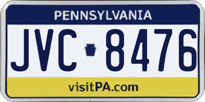 PA license plate JVC8476